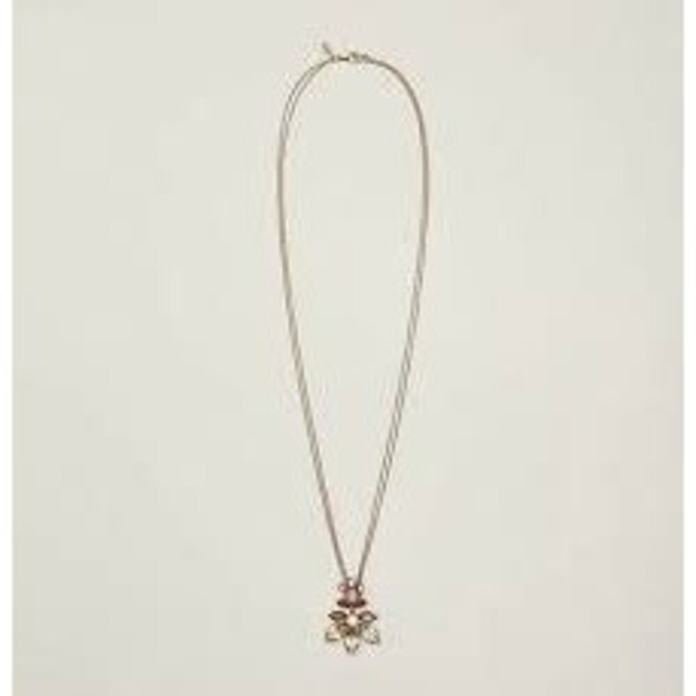 Ann Taylor LOFT Pink Crystal Cabochon Pendant Necklace NWT 39